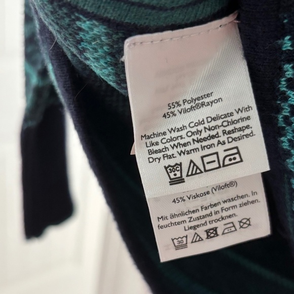 Eddie Bauer Fair Isle Quarter Zip Pullover Sweater Sz LT - Picture 8 of 8